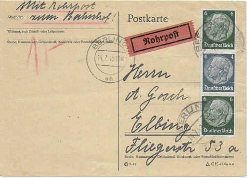 Rohrpostkarte berlin nach - 17,
