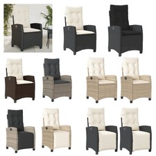 1/2x Poly Rattan Gartensessel mit Kissen Verstellbar Gartenstuhl Stühle Stuhl