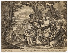 Radierung Valentin LEVEBVRE nach VERONESE Raub der Europa Venedig 18. Jahrhunder