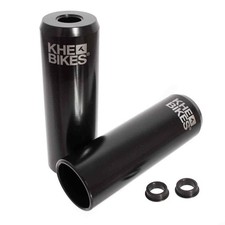 BMX Pegs 10mm 14mm KHE CNC PRO schwarz eloxiert 492g mit Adapter und Laser Logo