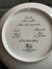 Hutschenreuter Teller, Lerche von Ole Winther, wie neu