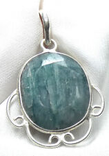 Anhänger 925 Silber moosgrüner, fac. Smaragd Muttergestein  Heilstein NEU