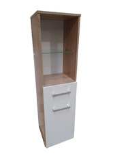 Midischrank Torino, mit 1 Schubladen, weiß/braun - B-Ware sehr gut