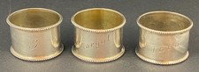 3 antike silberne Serviettenringe Theo Margot J.  800er d=4,5cm, h=3cm, 64g