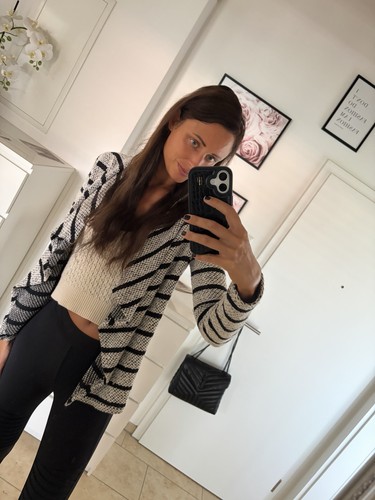 Strickweste schwarz weiss - strickweste, schwarz/weiss