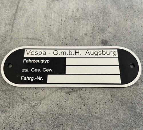 Typenschild geeignet für