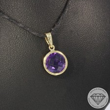 Wert 350 € Amethyst Anhänger 585 14 Karat Gelb Gold