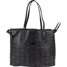MCM Black Visetos Monogram Liz