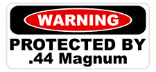 Aufkleber Sticker Warning Protected by 44 Magnum Warnung Schußwaffen Revolver