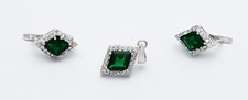 925 Silber Set mit Smaragd - ZRK2SET6 Schmuck Sale Angebot