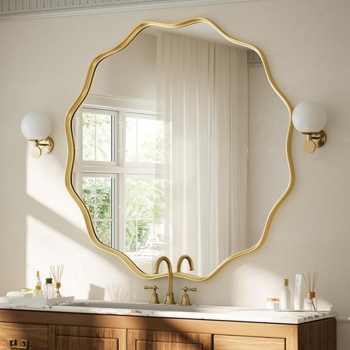 Runder wandspiegel gewelltem - wandspiegel, &