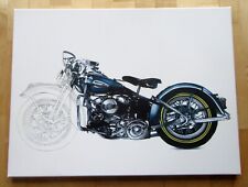 HARLEY-DAVIDSON 60x45x2cm, eigenes Gemälde gedruckt auf Leinwand, Holzrahmen TOP