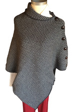 ARAN ❤️ KNOPF-PONCHO toupe