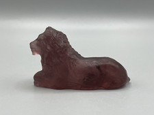 Antiker Glas Löwe Figur Daum