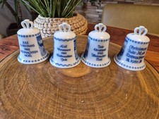 4 Porzellan Weihnachts Glocken