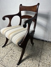 1X Empire Biedermeier Sessel Armlehnenstuhl Mahagoni Schreibtischstuhl Antik 1v2