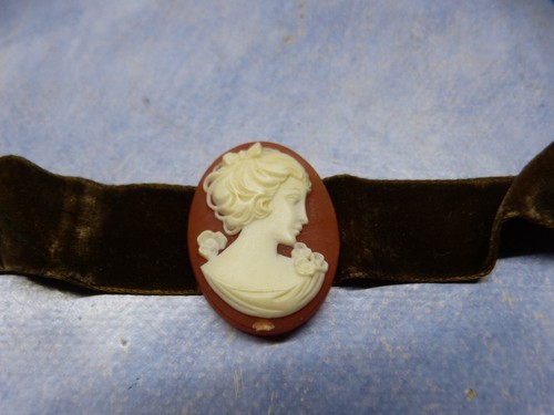Samtband mit camee frauenkopf - samtband,