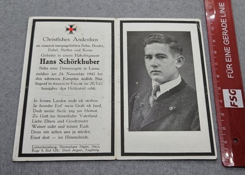 Sterbebild gefreiter hans - sterbebild,,