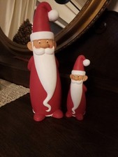 Set Nikolaus 2 Figuren Keramik Advent Weihnachten Dekoration 27cm + 15,5cm hoch