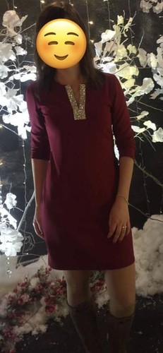 Women dress burgundy - burgundy, 36