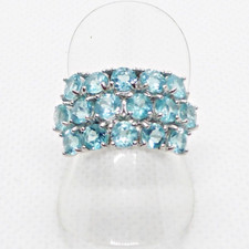 Neon Blau Apatit Ring 925 Silber 585 Weißgold vergoldet  16,8 mm 53