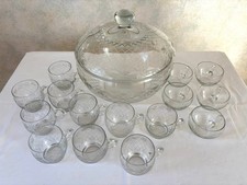 Vintage Bowle-Set mit 15