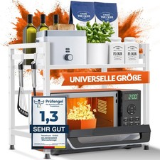 Heldenwunder Mikrowellenregal 2-stufig weiss Küchenregal
