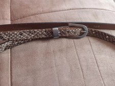 Damen  Ca 1,5 Cm Ledergürtel 100 Cm Braun Schlangenmuster