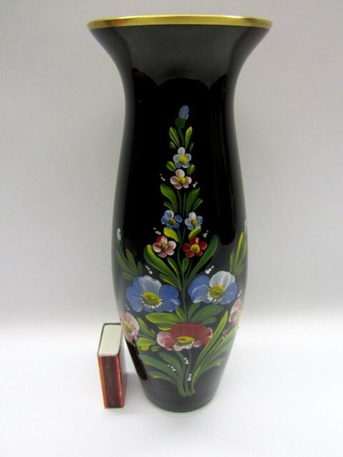Schwarzglas vase böhmen - vase,
