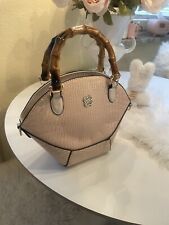 Tasche Bambusgriffe  Plastik, Rosa Handtasche