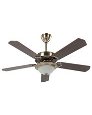 Hochwertiger Deckenventilator mit Licht Metall/MDF-Platte dunkelbraun/gold Begej