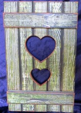 Fensterladen mit 2 Herzen Massivholz Deko Landhaus Unikat Handmade Upcycling