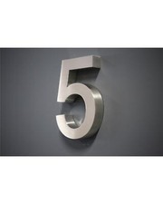Hausnummer Premium Edelstahl in 3D Design Arial H20cmxT3cm V2A (Nr.5) 400015