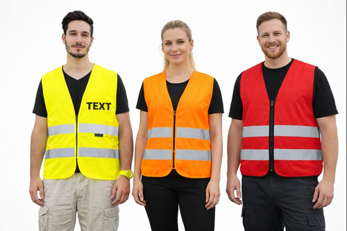Bedruckte warnweste mit - warnweste,