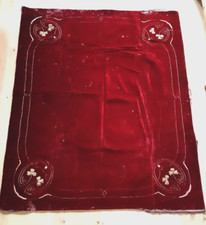 Schöne alte Jugendstil-Samtdecke, rot, um 1910!!!