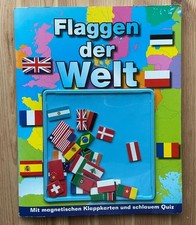 Magnetspiel Flaggen der Welt Kinderbuch mit Quiz & Magnetkarten Lernspiel