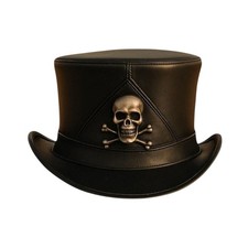 Schwarzer Leder Totenkopf