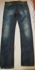 FREESOUL, BLAUE HERREN JEANS, GÜRTELSCHLAUFEN, NIETEN, JEANS, W 30 L 34