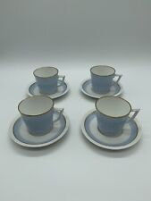 ROYAL COPENHAGEN Denmark Ermelund Pastell  Blau Gold 4 Tee Kaffeetassen um 1950