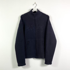 Vintage Billabong Strickjacke Gr.M Herren Schwarz Bestickt Logo y2k Retro