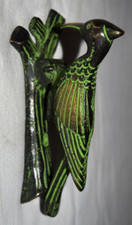 Specht Türklingel Antik Oberfläche Handgefertigt Messing Vogel Design Türklopfer