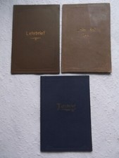Flensburg, "3 Wunderschöne Lehrbriefe", von 1910, 1921 und 1924. 11 mal 17 cm.