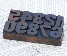 0-9 Zahlen 27mm Holzlettern Lettern Holzzahlen Ziffer Zahl Stoff Letterpress