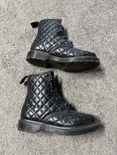 Dr. Martens Stiefel Gr 38 Leder Steppmuster schwarz Gothic