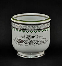 A-9240310 Porzellan Blumentopf Silberhochzeit Schlesien Um 1900