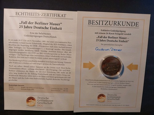 Gedenkmünze fall der - gedenkmünze,