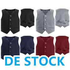 DE iEFiEL Kinder Jungen Weste Festlich Smoking Weste Elegant Anzugweste Party 