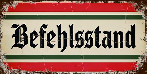 Blechschild befehlsstand retro - blechschild,