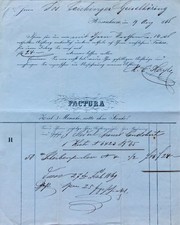 Rosenheim, histor. Rechnung der Firma M.C. Hayler, 1867/68