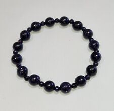 EDELSTEIN ARMBAND BLAUFLUSS PERLEN ELASTISCH